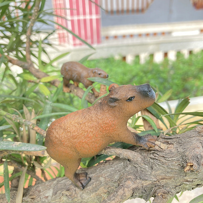  Yopcuvi Capybara Statue Animal Ornament, Capybara Party  Birthday Decorations, Capybara Toy Hand Painted Model, Plastic Simulation  Wild Animal Model (2pcs) : Toys & Games